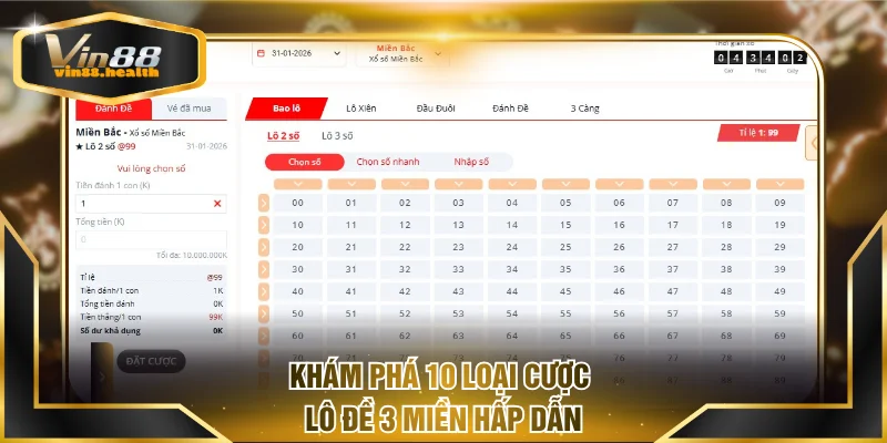 Khám phá hơn 10 loại cược Lô Đề 3 Miền hấp dẫn